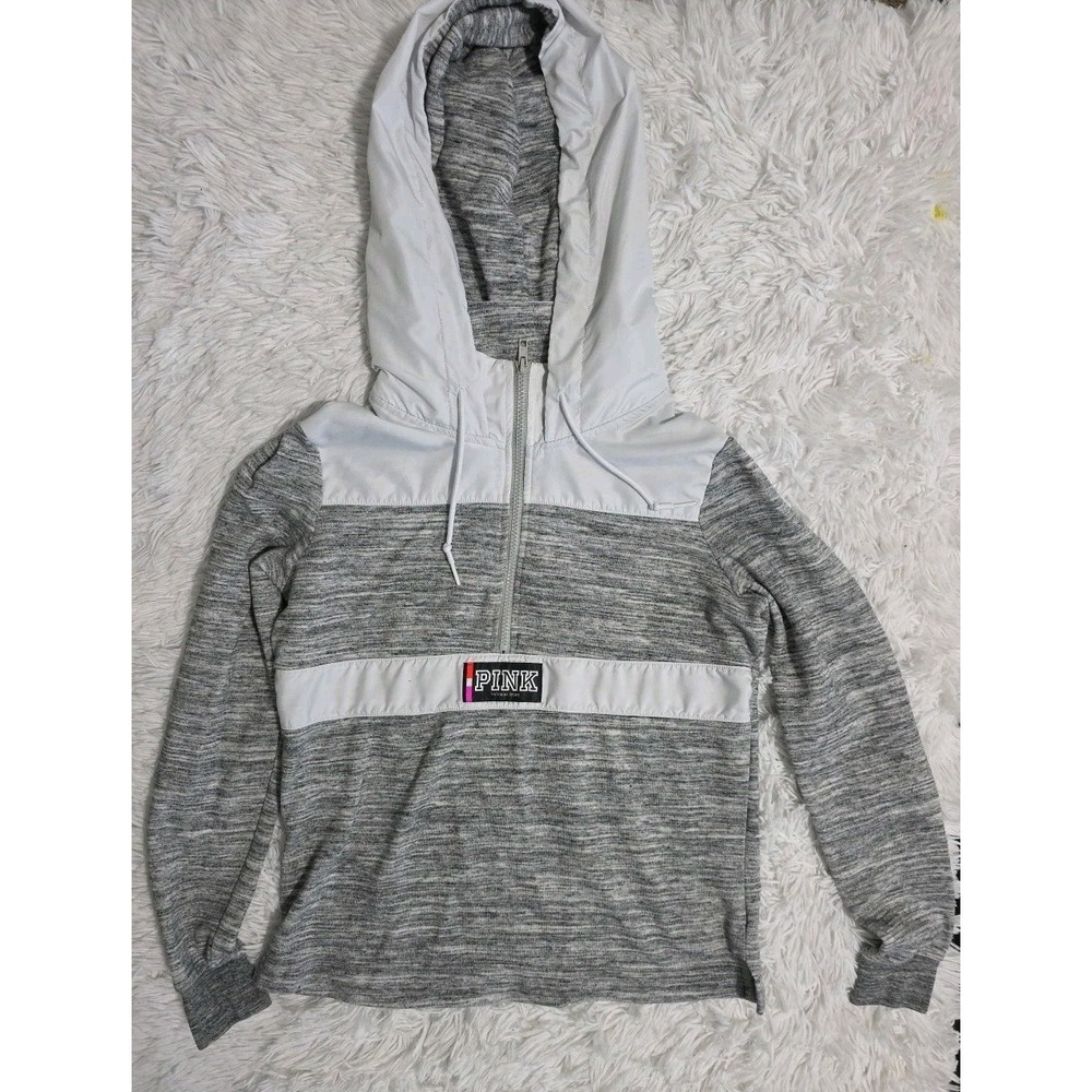 PINK By Victoria's Secret Women's XS Long Sleeve Hoodie  Gray‎ Pull String